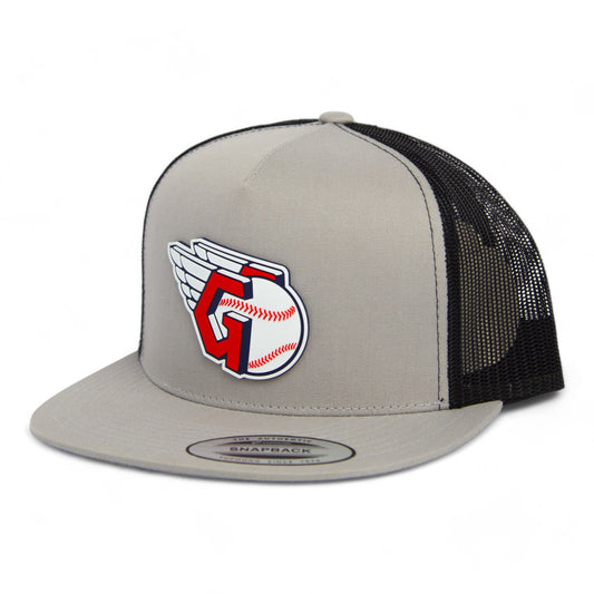 Cleveland Guardians 3D YP Snapback Flat Bill Trucker Hat- Silver/ Black