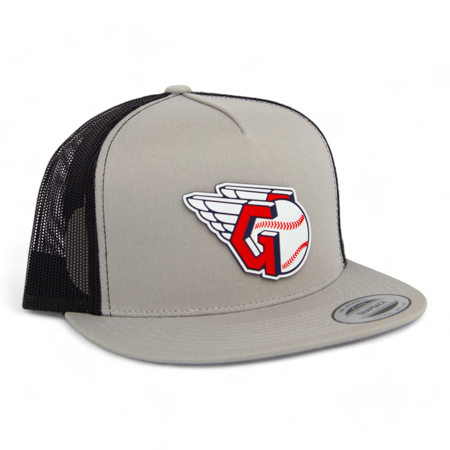 Cleveland Guardians 3D YP Snapback Flat Bill Trucker Hat- Silver/ Black