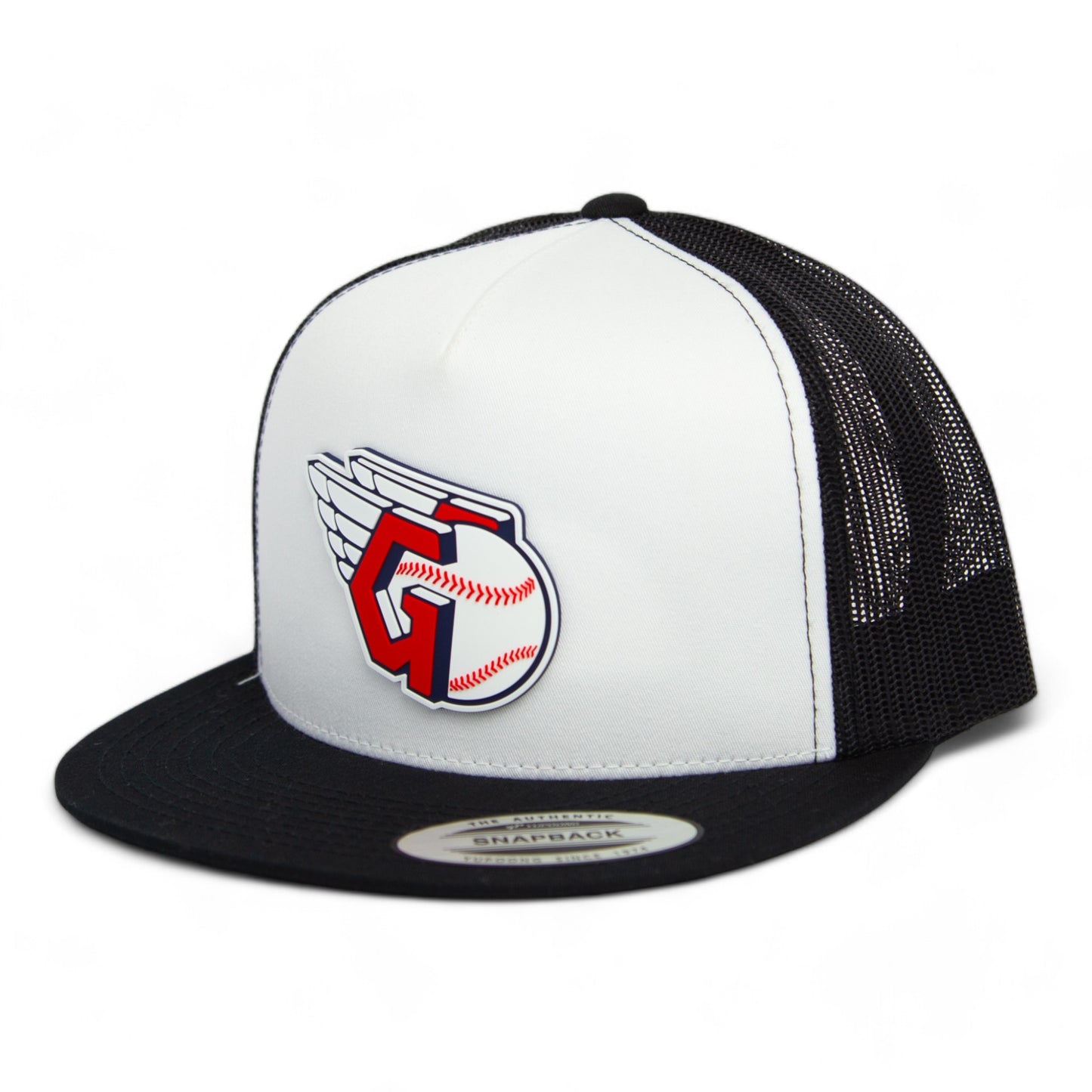 Cleveland Guardians 3D YP Snapback Flat Bill Trucker Hat- White/ Black