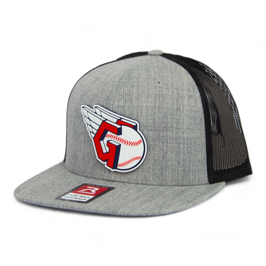 Cleveland Guardians 3D Wool Blend Flat Bill Hat- Heather Grey/ Black