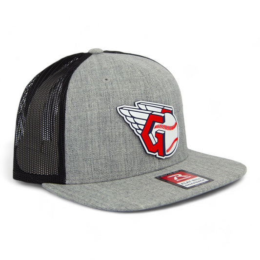 Cleveland Guardians 3D Wool Blend Flat Bill Hat- Heather Grey/ Black