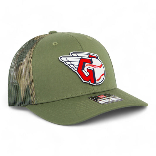 Cleveland Guardians 3D Snapback Trucker Hat- Loden/ Green Camo