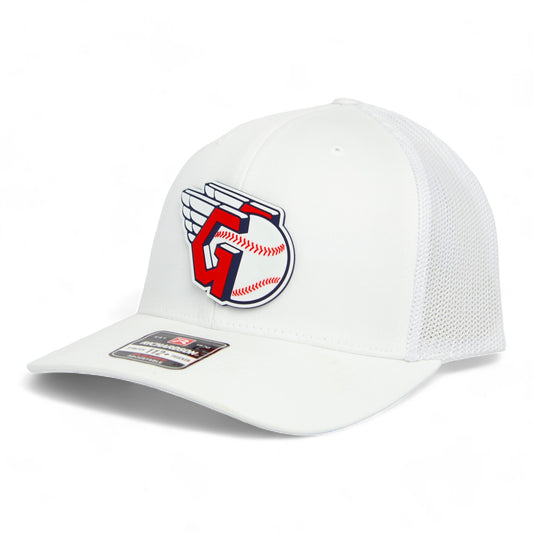 Cleveland Guardians 3D Snapback Trucker Hat- White