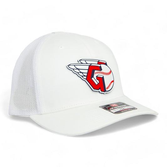 Cleveland Guardians 3D Snapback Trucker Hat- White