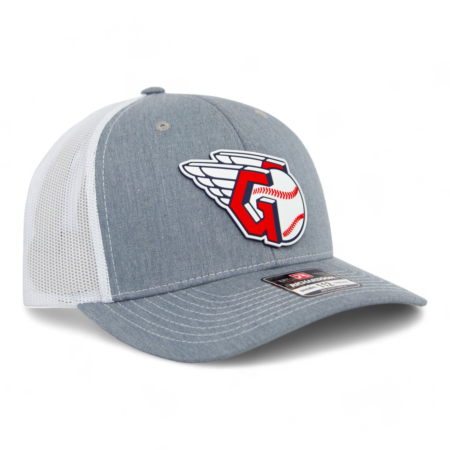 Cleveland Guardians 3D Snapback Trucker Hat- Heather Grey/ White