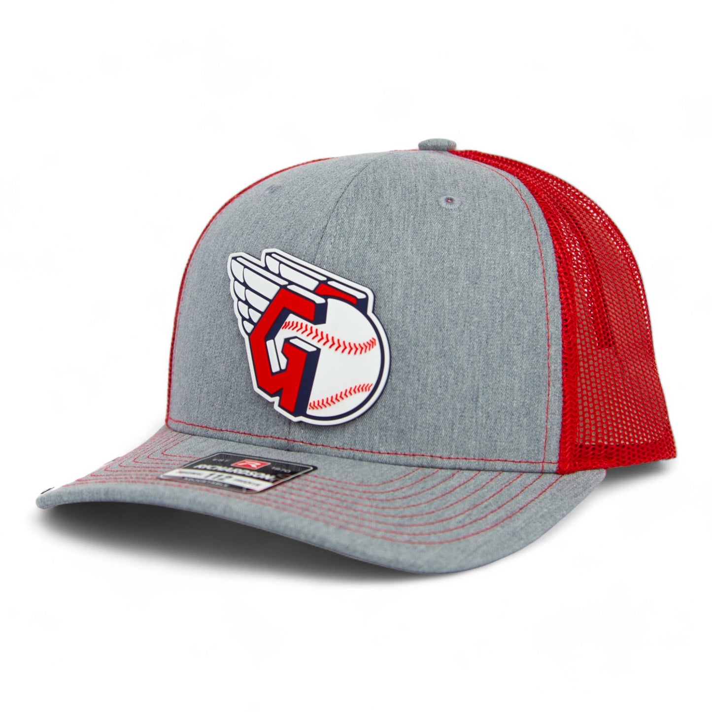 Cleveland Guardians 3D Snapback Trucker Hat- Heather Grey/ Red