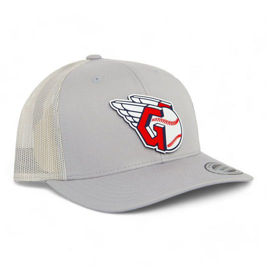 Cleveland Guardians 3D YP Snapback Trucker Hat- Silver