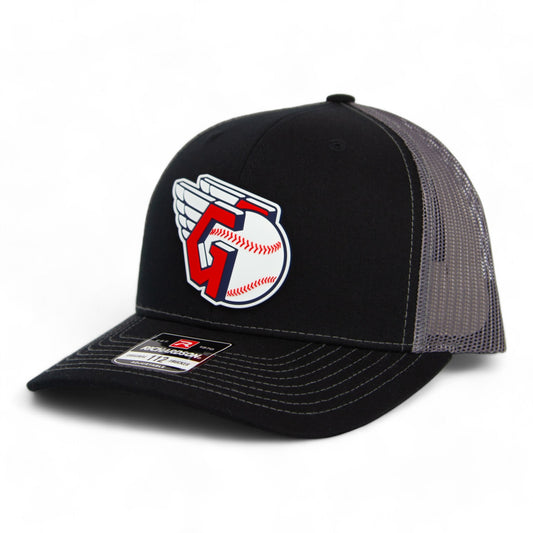 Cleveland Guardians 3D Snapback Trucker Hat- Black/ Charcoal