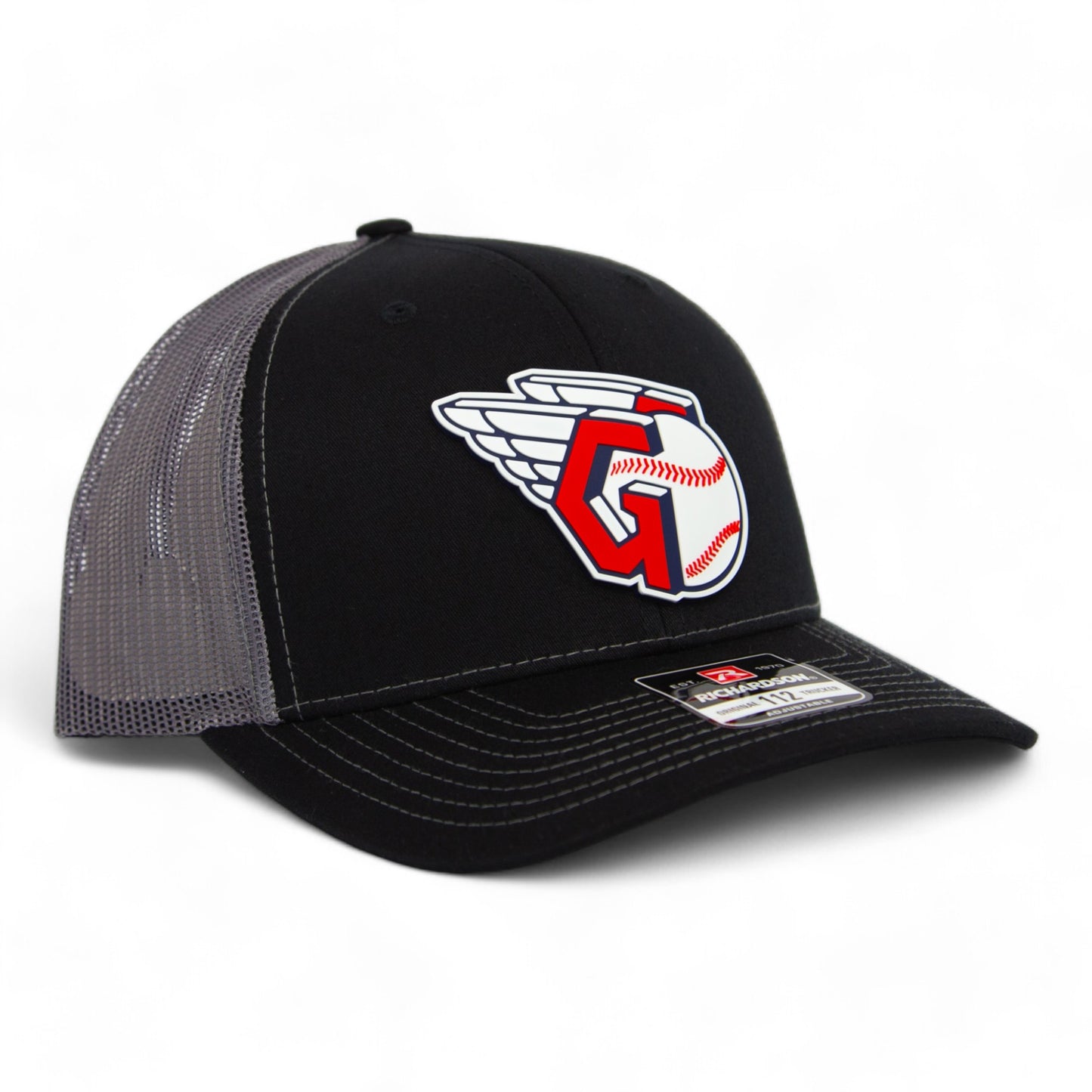 Cleveland Guardians 3D Snapback Trucker Hat- Black/ Charcoal