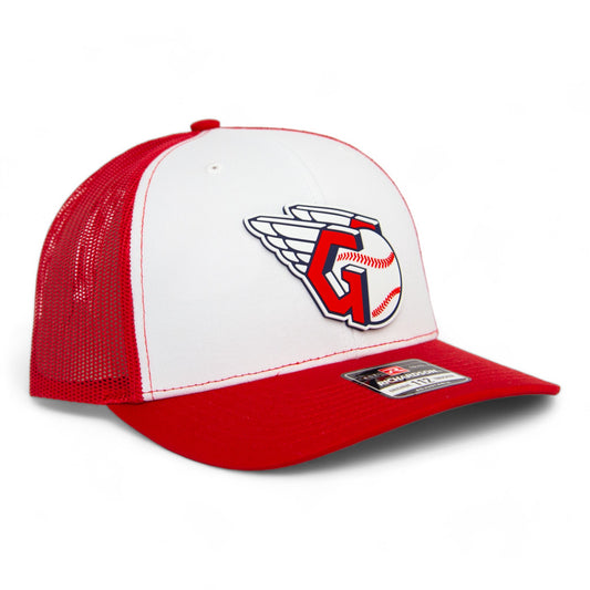 Cleveland Guardians 3D Snapback Trucker Hat- White/ Red