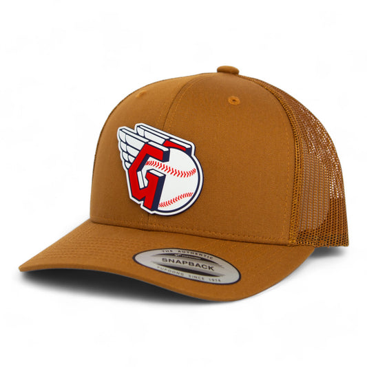 Cleveland Guardians 3D YP Snapback Trucker Hat- Caramel