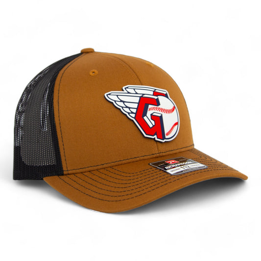 Cleveland Guardians 3D Snapback Trucker Hat- Caramel/ Black