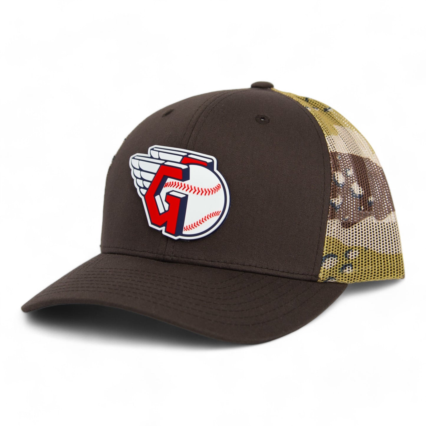 Cleveland Guardians 3D Snapback Trucker Hat- Brown/ Desert Camo