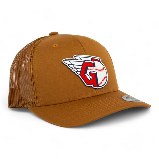 Cleveland Guardians 3D YP Snapback Trucker Hat- Caramel