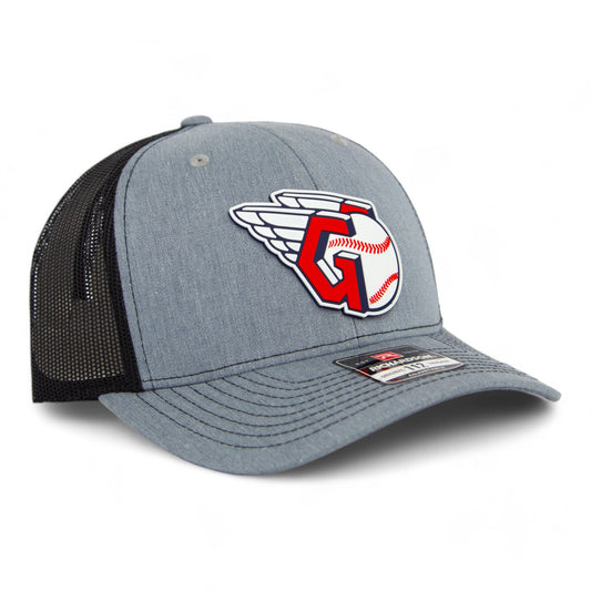 Cleveland Guardians 3D Snapback Trucker Hat- Heather Grey/ Black