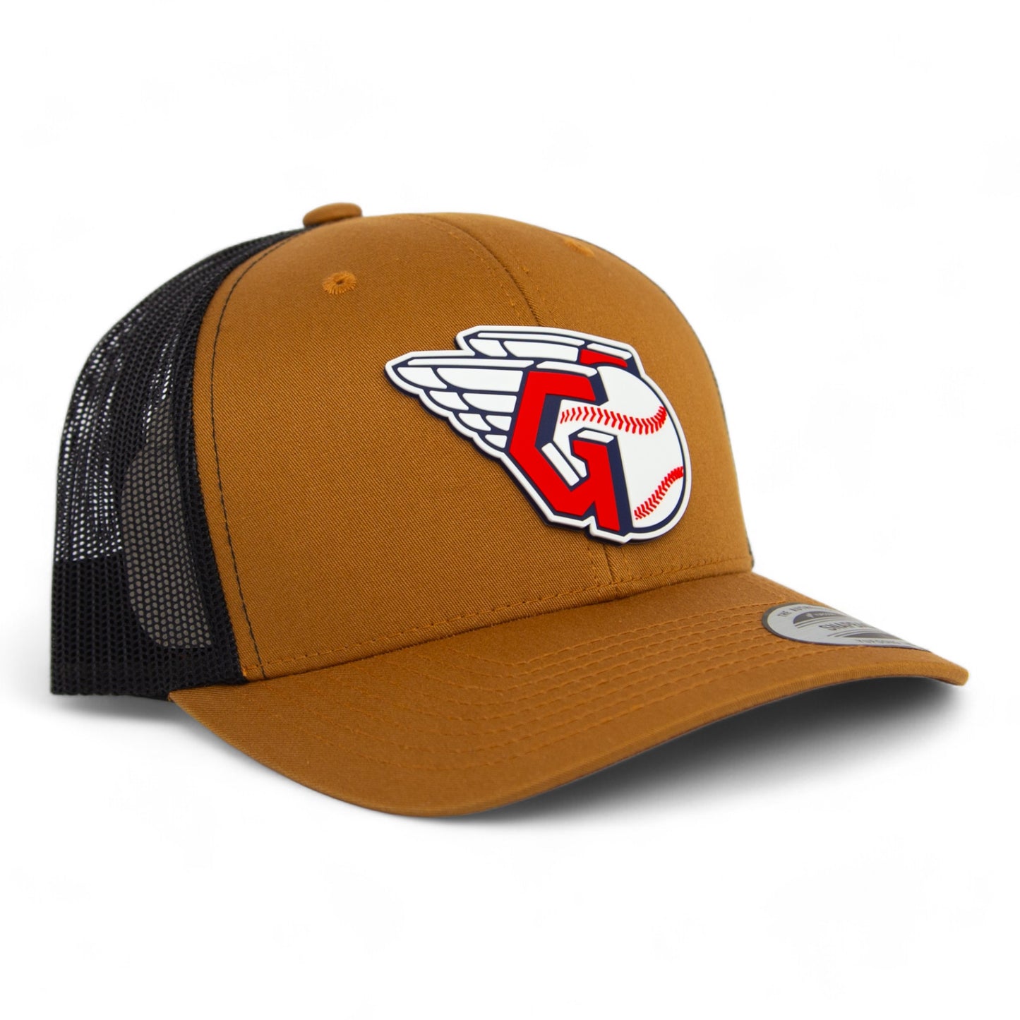 Cleveland Guardians 3D YP Snapback Trucker Hat- Caramel/ Black