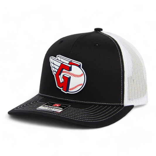 Cleveland Guardians 3D Snapback Trucker Hat- Black/ White