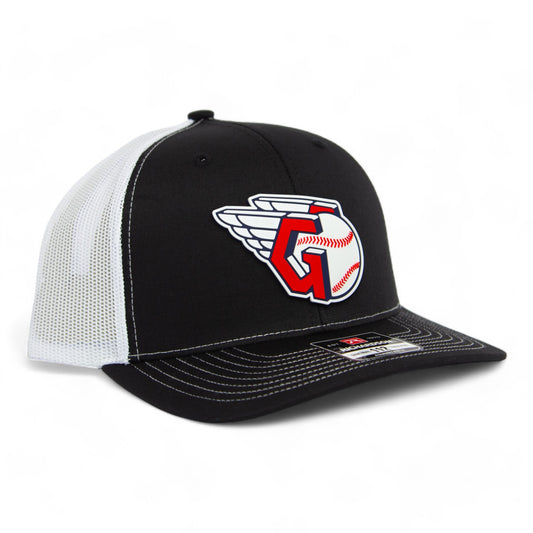 Cleveland Guardians 3D Snapback Trucker Hat- Black/ White