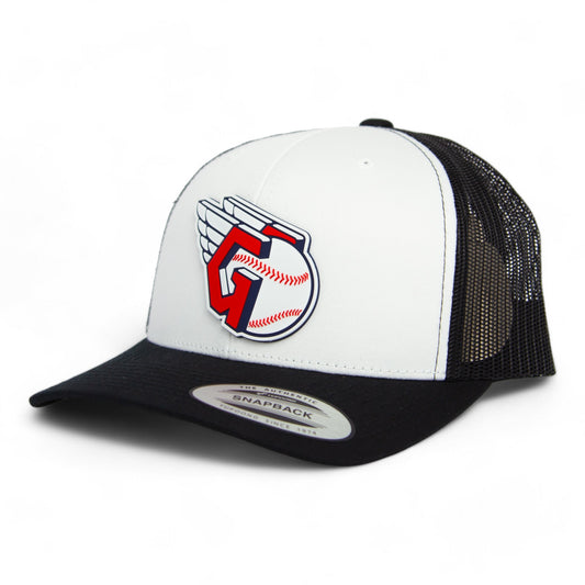 Cleveland Guardians 3D YP Snapback Trucker Hat- White/ Black