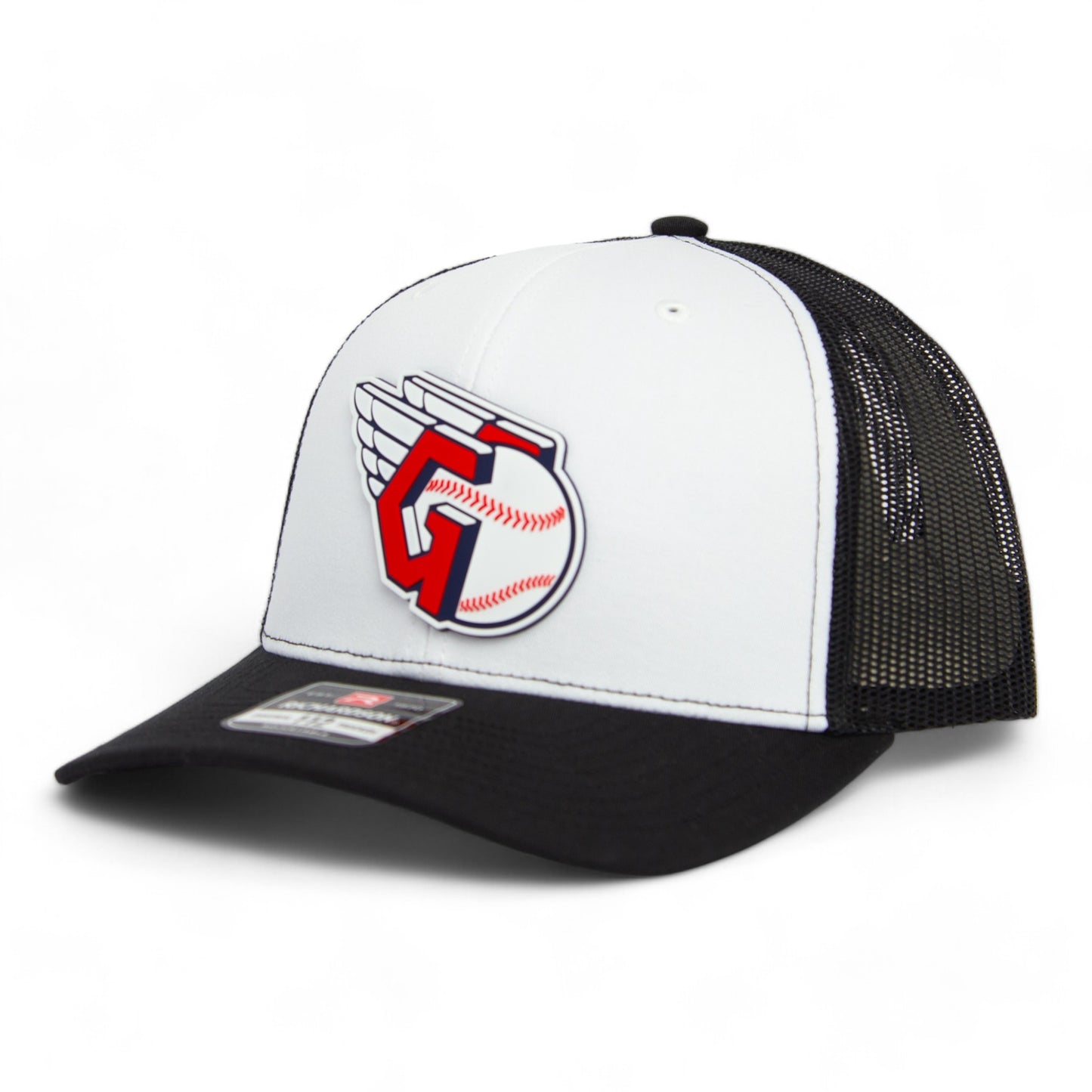 Cleveland Guardians 3D Snapback Trucker Hat- White/ Black