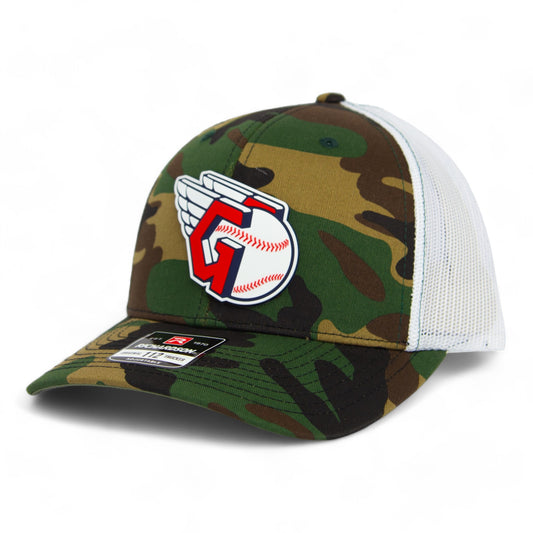 Cleveland Guardians 3D Snapback Trucker Hat- Army Camo/ White