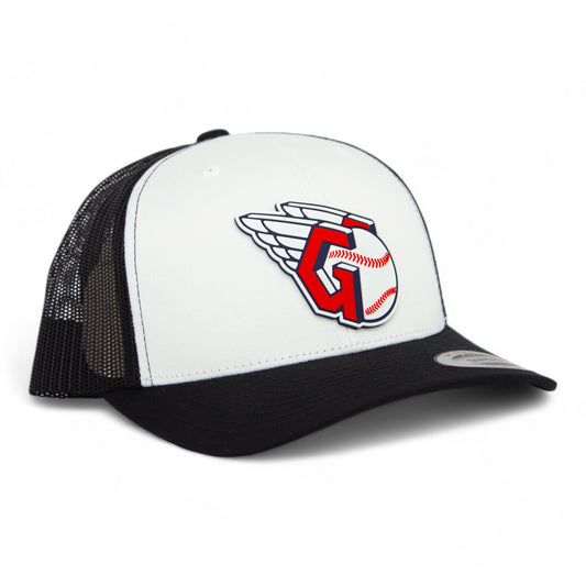 Cleveland Guardians 3D YP Snapback Trucker Hat- White/ Black