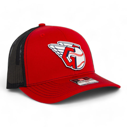 Cleveland Guardians 3D Snapback Trucker Hat- Red/ Black