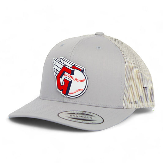 Cleveland Guardians 3D YP Snapback Trucker Hat- Silver