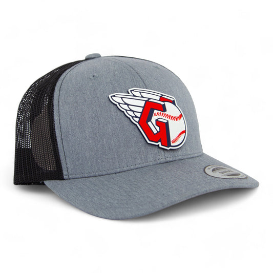 Cleveland Guardians 3D YP Snapback Trucker Hat- Heather Grey/ Black