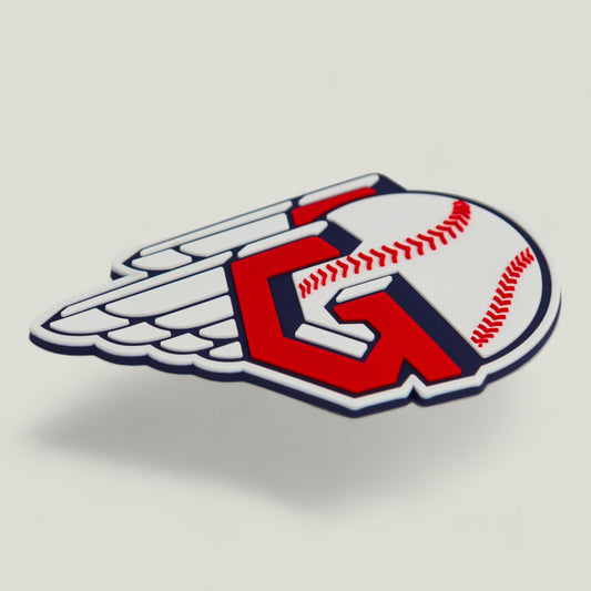 Cleveland Guardians 3D Snapback Trucker Hat- Heather Grey/ Red