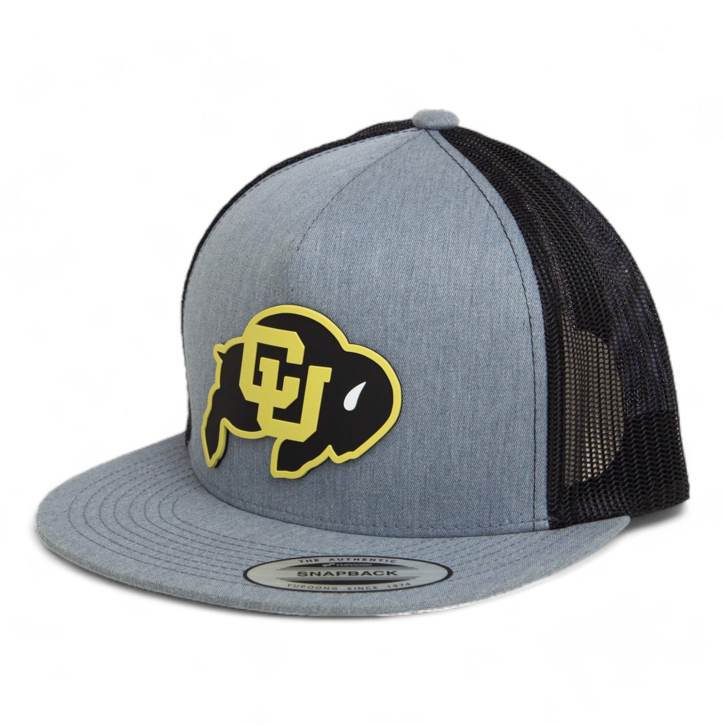 Colorado Buffaloes 3D YP Snapback Flat Bill Trucker Hat- Heather Grey/ Black