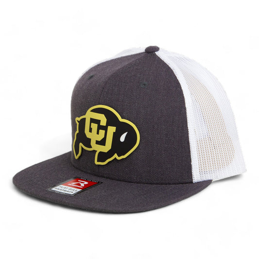 Colorado Buffaloes 3D Wool Blend Flat Bill Hat- Heather Charcoal/ White