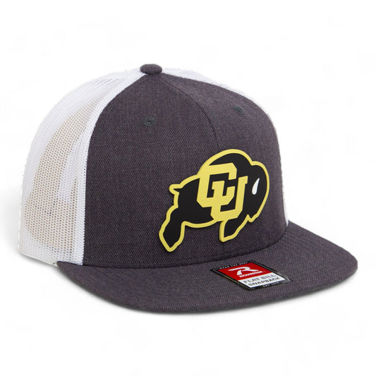 Colorado Buffaloes 3D Wool Blend Flat Bill Hat- Heather Charcoal/ White