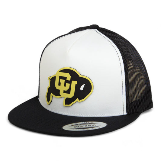 Colorado Buffaloes 3D YP Snapback Flat Bill Trucker Hat- White/ Black