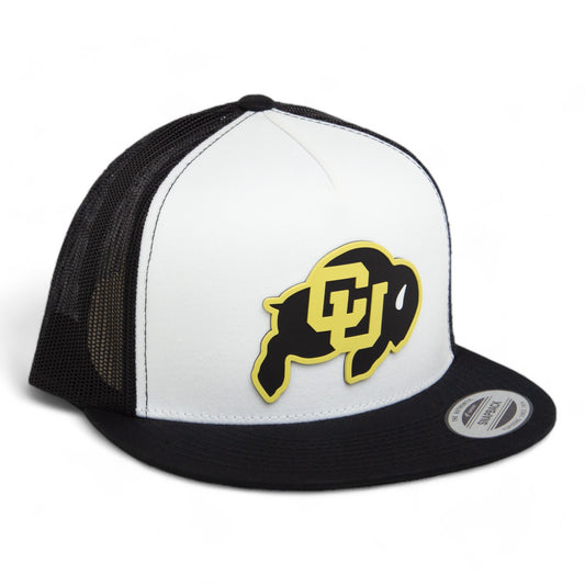 Colorado Buffaloes 3D YP Snapback Flat Bill Trucker Hat- White/ Black