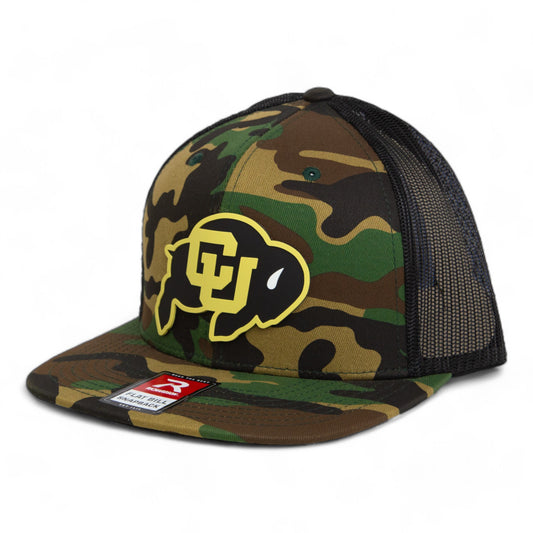 Colorado Buffaloes 3D Wool Blend Flat Bill Hat- Army Camo/ Black