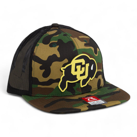 Colorado Buffaloes 3D Wool Blend Flat Bill Hat- Army Camo/ Black