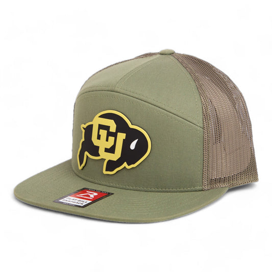 Colorado Buffaloes 3D Snapback Seven-Panel Flat Bill Trucker Hat- Loden Green