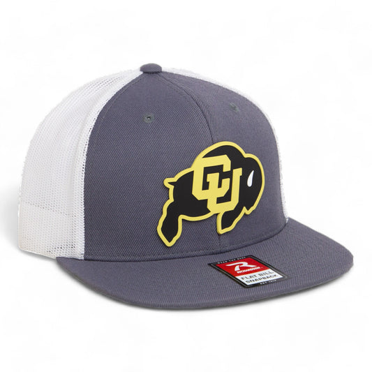 Colorado Buffaloes 3D Wool Blend Flat Bill Hat- Charcoal/ White