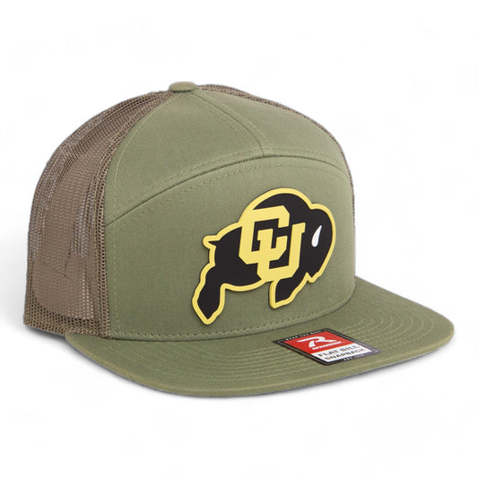 Colorado Buffaloes 3D Snapback Seven-Panel Flat Bill Trucker Hat- Loden Green