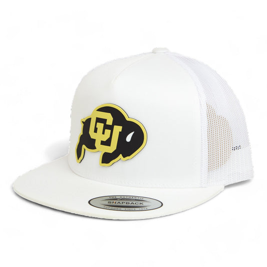 Colorado Buffaloes 3D YP Snapback Flat Bill Trucker Hat- White