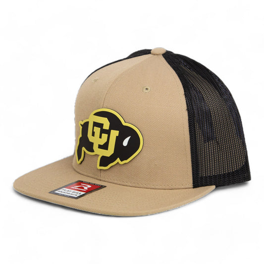 Colorado Buffaloes 3D Wool Blend Flat Bill Hat- Tan/ Black