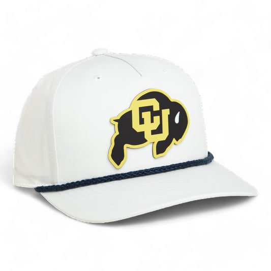 Colorado Buffaloes 3D Five Panel Classic Rope Hat- White/ Navy