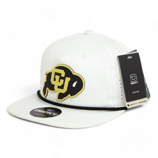 Colorado Buffaloes 3D Perforated Rope Hat- White/ Black