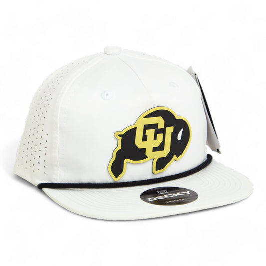 Colorado Buffaloes 3D Perforated Rope Hat- White/ Black