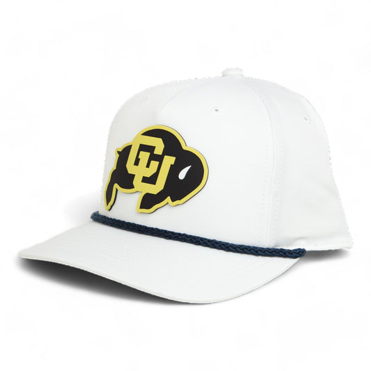 Colorado Buffaloes 3D Five Panel Classic Rope Hat- White/ Navy