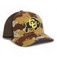 Colorado Buffaloes 3D Snapback Trucker Hat- Desert Camo/ Brown