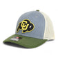 Colorado Buffaloes 3D Snapback Trucker Hat- Heather Grey/ Birch/ Olive