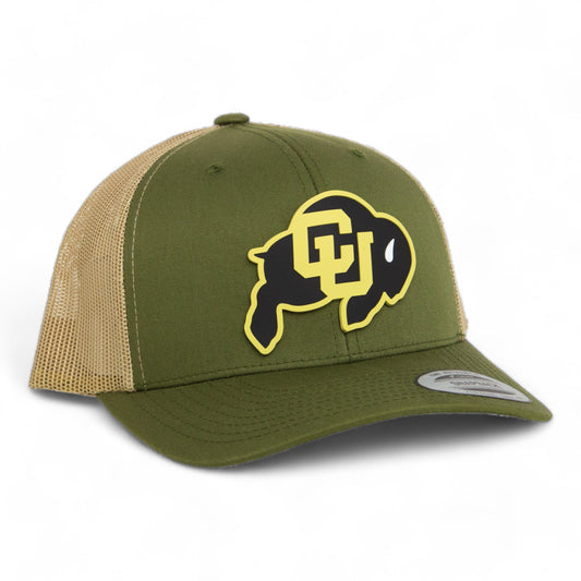 Colorado Buffaloes 3D YP Snapback Trucker Hat- Moss/ Tan