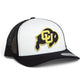 Colorado Buffaloes 3D YP Snapback Trucker Hat- White/ Black